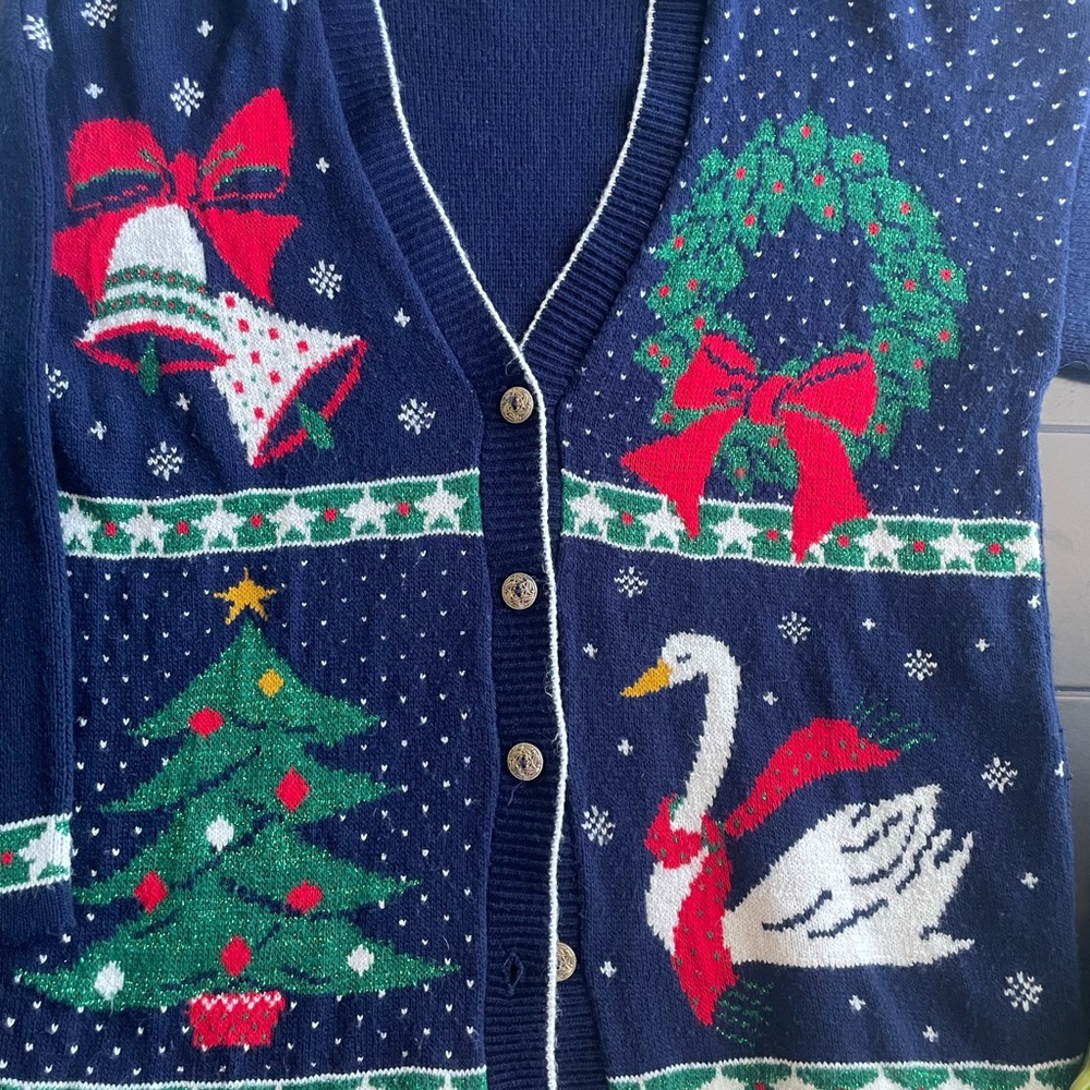 Festive Blue Christmas Cardigan